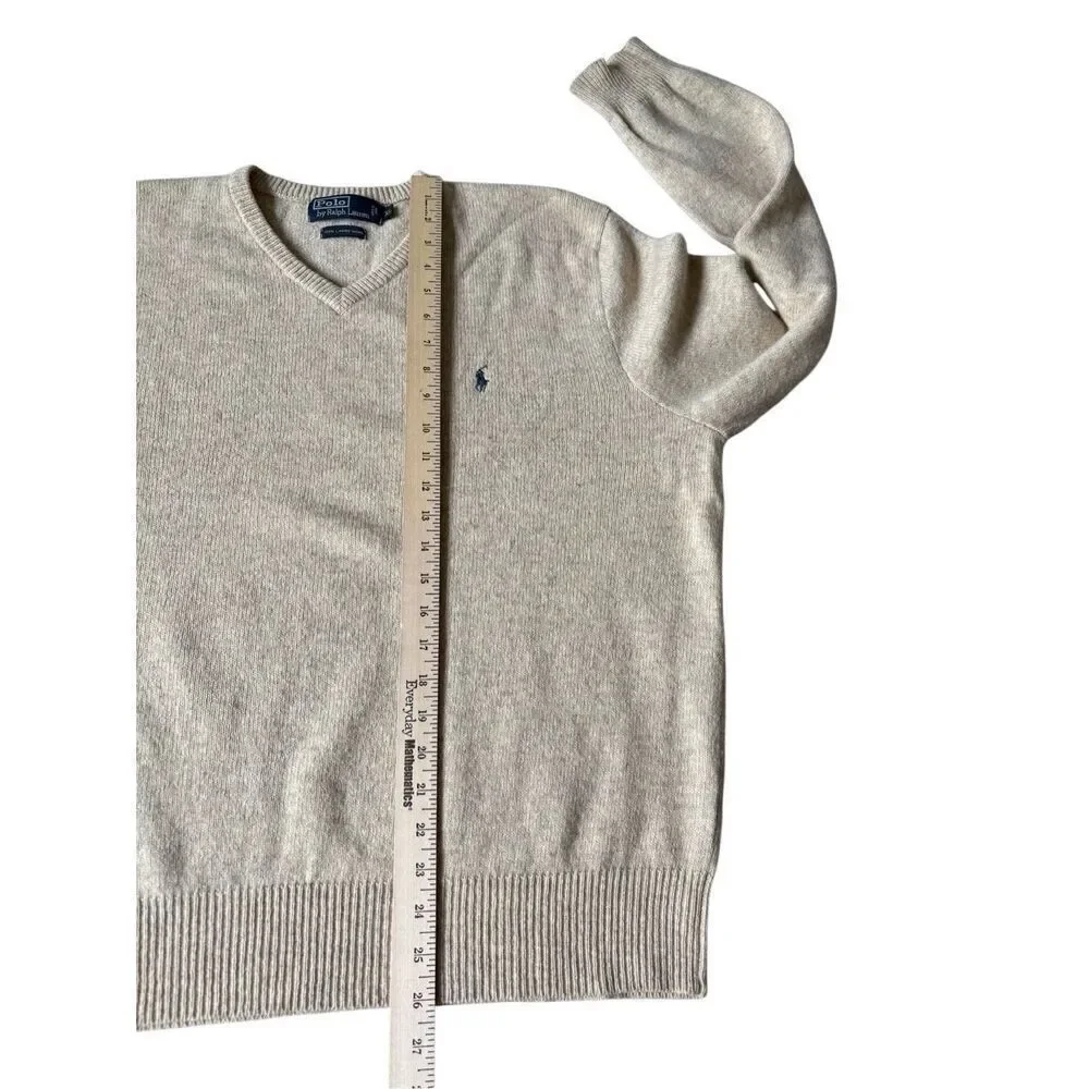 Polo Ralph‎ Lauren Men's Lambswool V Neck Sweater Tan Size XL